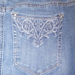 Just above the knee Jean skirt